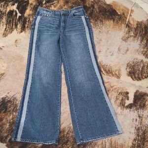 Rewash High Rise Wide Leg Side Strip Jeans 11/30